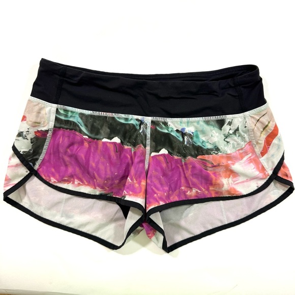 Lululemon Speed Shorts Pigment Wave Multi Black - Picture 1 of 5